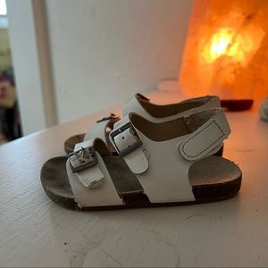 White berkenstock looking shoes